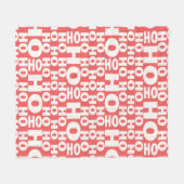 ホホホホジョーク柄サンタことわざホホホホホホホホクリス フリースブランケット (正面(横))