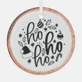 ホホホホタイポグラフィキープサーツリー ガラスオーナメント (正面)