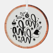 ホホホホタイポグラフィキープサーツリー ガラスオーナメント (裏面)