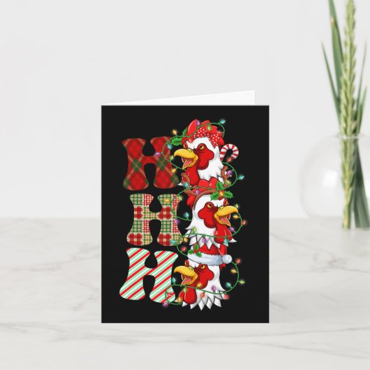 ホホホホチキンサンタハットトナディアメリークリスマス カード (正面)