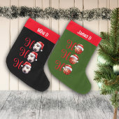 ホホホホバスケ名前をカスタムする ラージクリスマスストッキング