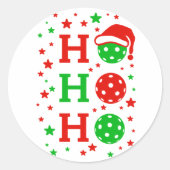 ホホホホピックボール – おもしろいクリスマススポーツ ラウンドシール (正面)