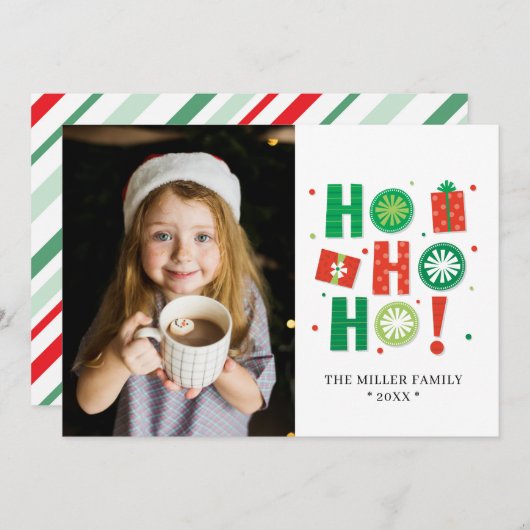 ホホホホフェスティバルホリデーパーソナライズされた写真 (正面/裏面)