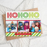 ホホホホフォトコラージホリデーモダンカード シーズンカード<br><div class="desc">可愛いモダンクリスマスの写真カードデザインは、家族の写真とカラフルおもしろいのタイポグラフィの3つのための宇宙と写真コラージュを備えていますお洒落読の名門私立校風のHo Ho Ho Merry From Our Family to Shortsの下にはっきりしたは、クリスマスを持つ。家族の名前と年でデザインをパーソナライズする。背中の明無地のるいコーディネート色。ITクリックボタカスタマイズンはフォントを移動し、文字を移動し、独自のホリデーフォトカードデザインを作成します。</div>