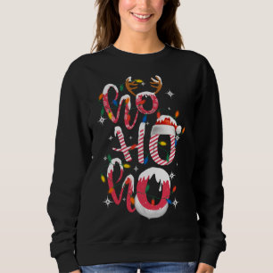 ホホホホホおもしろいキャンディクリスマスライトサンタハットギ スウェットシャツ