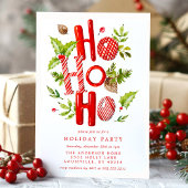 ホホホホホウォーター色ホリデークリスマスパーティー 招待状