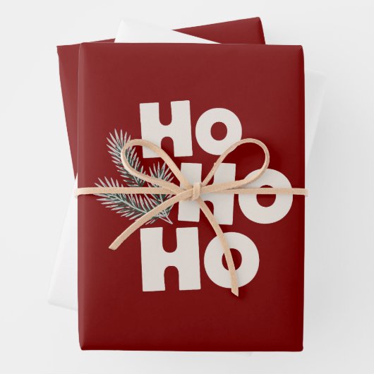 ホホホホホクリスマスホリデーギフトシーズン ラッピングペーパーシート (インサイチュ)