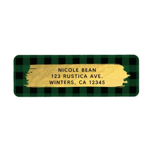 ホホホホホクリスマスホリデーグリーンバッファロープレイド ラベル (正面)