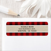 ホホホホホクリスマスホリデーレッドバッファロープレイドクラフト ラベル (インサイチュ)