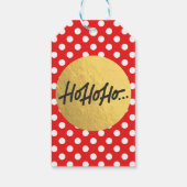 ホホホホホクリスマスホリデーレッドホワイト水玉模様 ギフトタグ (裏面)