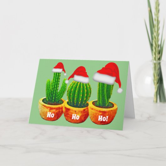 ホホホホホサボスクリスマスグリーティングカード カード (正面)