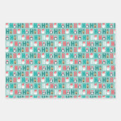 ホホホホホサンタクロース&フレンズパターン ラッピングペーパーシート (正面3)