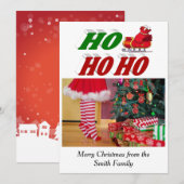 ホホホホホサンタスレイクリスマスフォトタイポグラフィ シーズンカード (正面/裏面)