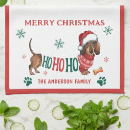 ホホホホホダシュントのクリスマス キッチンタオル