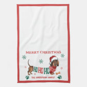 ホホホホホダシュントのクリスマス キッチンタオル (縦)
