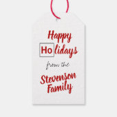 ホホホホホハッピーホリデーズ周期表赤サイエンス ギフトタグ (裏面)