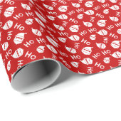 ホホホホホホホホワイト&レッドサンタ顔柄 ラッピングペーパー (ロールコーナー)