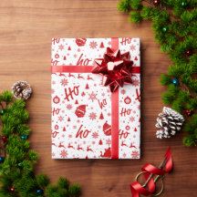 ホホホホホホホワイト&レッドクリスマスパターン