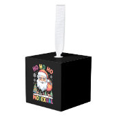 ホホホホホホモのクリスマスサンタホリデーゲイプライド キューブオーナメント (正面アングル)