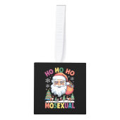 ホホホホホホモのクリスマスサンタホリデーゲイプライド キューブオーナメント (正面)