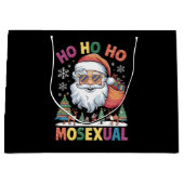 ホホホホホホモのクリスマスサンタホリデーゲイプライド ラージペーパーバッグ (正面)