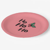 ホホホホホホリーベリーピンククリスマエレガントス ペーパープレート (アングル)