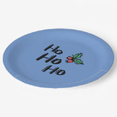 ホホホホホホリーベリーブルークリスマスエレガント ペーパープレート (アングル)