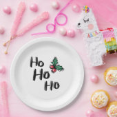 ホホホホホホリーベリーホワイトクリスマエレガントス ペーパープレート (パーティー)