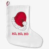 ホホホホホメリークリスマスレッドサンタクロース ラージクリスマスストッキング (正面)