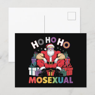 ホホホホホモセクシャルゲイサンタLGBTゲイプライドクリスマス ポストカード