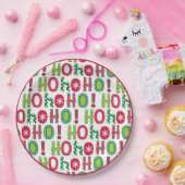 ホホホホホリデーフェスティバルレッドグリーンシースナモダンーズ ペーパープレート (パーティー)