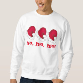 ホホホホホレッドシークレットサンタクロース帽子のクリスマス スウェットシャツ