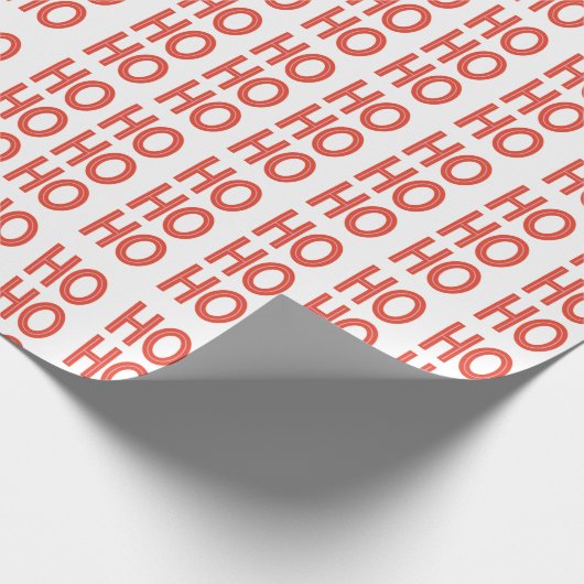 ホホホホホーおもしろいクリスマスサンタクロース文字赤 ラッピングペーパー (角)