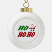 ホホホホホーサンタクロースタイポグラフィ セラミックボールオーナメント (正面)