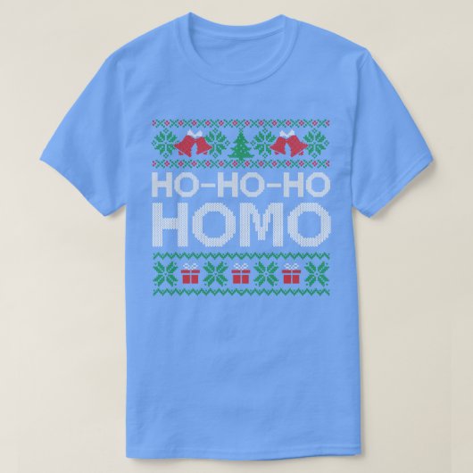 ホホホホホー醜いホモ・メリークリスマス Tシャツ (デザイン正面)