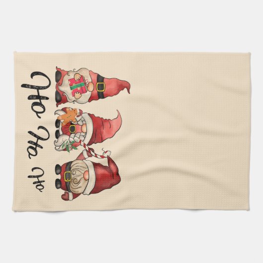 ホホホホホ!かわいい格言ズノルディッククリスマスホリデー キッチンタオル (横)