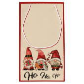 ホホホホホ！かわいい格言ノルディッククリスマスレッド スモールペーパーバッグ (裏面)