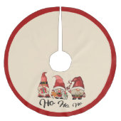 ホホホホホ！かわいい格言ノルディッククリスマスレッド ブラッシュドポリエステルツリースカート (正面)