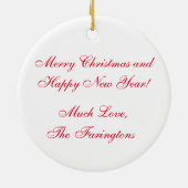 ホホホホホ!オールドすてきサンタクロースのおもちゃのバッグ セラミックオーナメント (裏面)