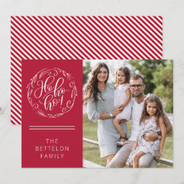 ホホホホホ！クリスマスフラットホリデーフォトカード 招待状