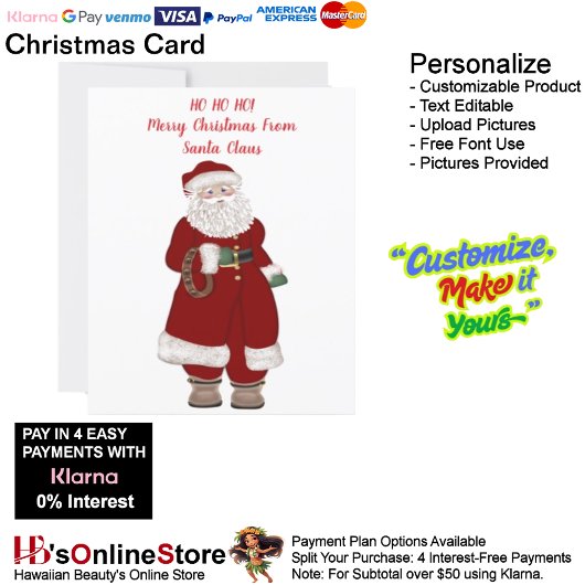 ホホホホホ！サンタクロースのメリークリスマス シーズンカード