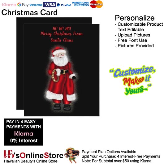 ホホホホホ！サンタクロースのメリークリスマス シーズンカード