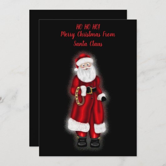 ホホホホホ!サンタクロースのメリークリスマス シーズンカード (正面/裏面)