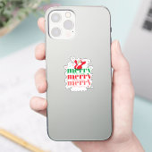 ホホホホホ – サンタ – メリークリスマス(3)デザイン シール (スマートフォン)