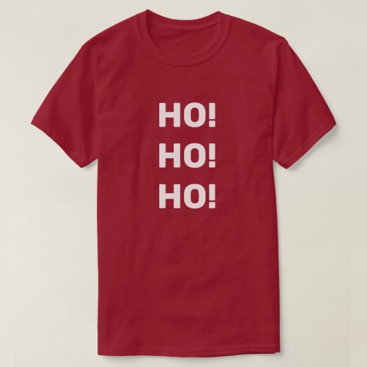 ホホホホホ！ホワイト文字クリスマスホリデータイポグラフィ Tシャツ (デザイン正面)