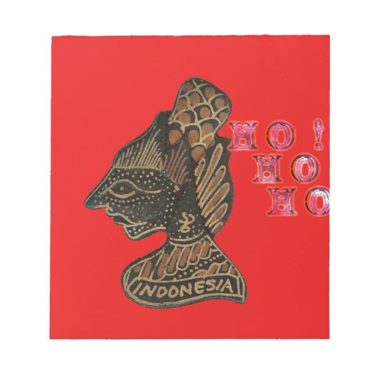 ホホホホホ!メリークリスマスインドネシアかわいいデザイン ノートパッド (正面)