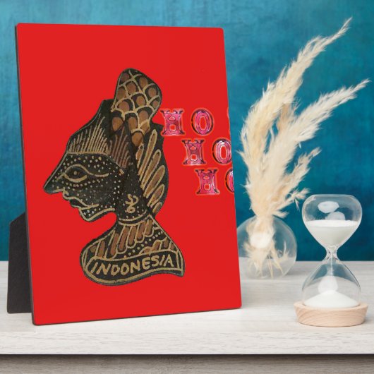 ホホホホホ！メリークリスマスインドネシアかわいいレトロvin フォトプラーク (側面)