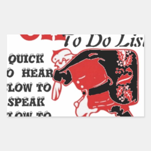 ホホホホホ!特別サンタトゥドリストアートプリント 長方形シール (正面)