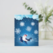 ホホホホホ！飛行機にサンタ、はがき シーズンポストカード (スタンド正面)