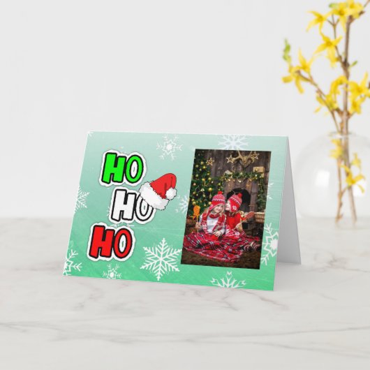 ホホホホメリークリスマスカーパーソナライズされたドカスタム カード (黄色い花)